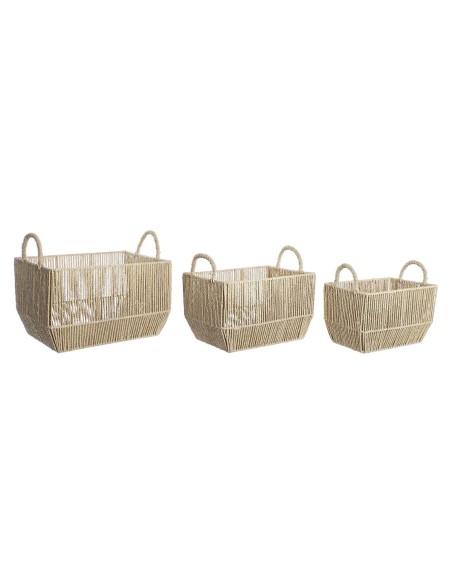 Korb-Set DKD Home Decor Metall Naturfaser (40 x 30 x 25 cm) | Tienda24 Tienda24.eu