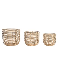 Juego de Cestas DKD Home Decor Blanco Algodón Fibra natural (41 x 41 x 52,5 cm) (7 Piezas) | Tienda24 Tienda24.eu