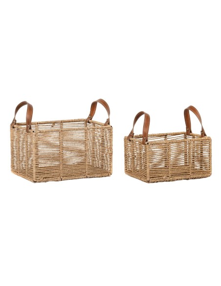 Basket set DKD Home Decor Metal Rope Boho (36 x 27 x 33 cm) (36 x 27 x 20 cm) | Tienda24 Tienda24.eu