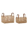 Basket set DKD Home Decor Metal Rope Boho (36 x 27 x 33 cm) (36 x 27 x 20 cm) | Tienda24 Tienda24.eu