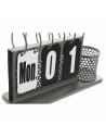 Calendrier de bureau DKD Home Decor 26 x 8 x 18 cm Noir Métal Gris clair | Tienda24 Tienda24.eu