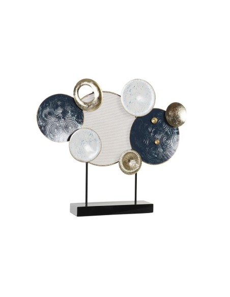 Decorative Figure DKD Home Decor 62 x 8,3 x 53,3 cm Blue Golden White Circles | Tienda24 Tienda24.eu