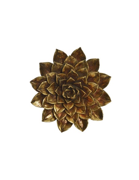 Decoração de Parede DKD Home Decor Dourado Flor 23 x 3 x 23 cm | Tienda24 Tienda24.eu