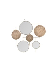 Decorazione da Parete DKD Home Decor Specchio Naturale Metallo Marrone Rame Fibra (72 x 3,5 x 74 cm) da DKD Home Decor, Sopra...