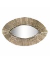 Wall mirror DKD Home Decor Crystal Natural Jute (54 x 3 x 34 cm) | Tienda24 Tienda24.eu