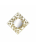 Wandspiegel DKD Home Decor Kristall Gold Metall Laurel (120 x 2,5 x 120 cm) | Tienda24 Tienda24.eu