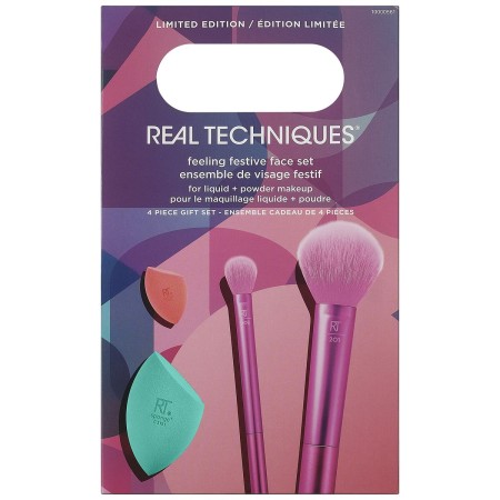 Set of Make-up Brushes Real Techniques Feeling Festive Face 4 Pieces by Real Techniques, Brushes - Ref: S05108732, Price: 10,...