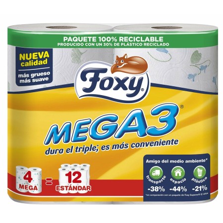 Toilettenpapierrollen Foxy Mega3 (4 Stück) von Foxy, Toilettenpapiere - Ref: S05108801, Preis: 11,20 €, Rabatt: %