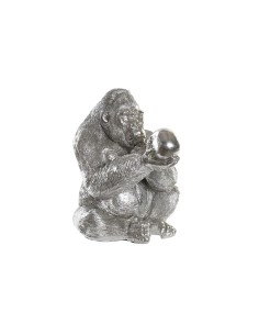 Statua Decorativa DKD Home Decor Argentato Resina Gorilla (38,5 x 33 x 43,5 cm) da DKD Home Decor, Soprammobili - Ref: S30299...