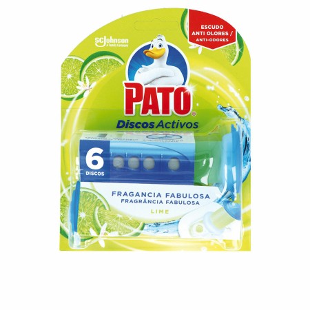 Ambientador de ar de casa de banho Pato Discos Activos Lima 6 Unidades Desinfetante de Pato, Produtos de limpeza para retrete...