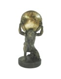 Figura Decorativa DKD Home Decor Atlas 15 x 14 x 28 cm Dorado Hombre Gris claro | Tienda24 Tienda24.eu