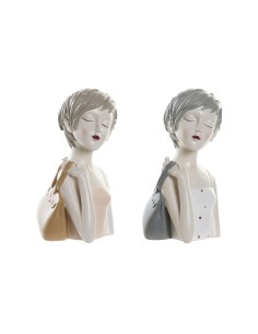 Decorative Figure DKD Home Decor 33 x 10 x 19 cm Champagne Silver (2 Units) | Tienda24 Tienda24.eu