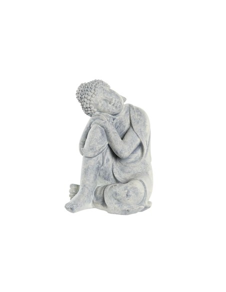 Decorative Figure DKD Home Decor Grey Light grey Buddha Oriental 18 x 14 x 23 cm | Tienda24 Tienda24.eu