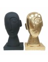 Statua Decorativa DKD Home Decor Viso Nero Dorato 14,5 x 10,5 x 27,5 cm (2 Unità) da DKD Home Decor, Soprammobili - Ref: S303...