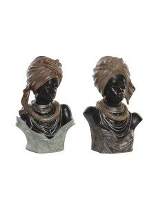 Figurine Décorative DKD Home Decor 17,5 x 11 x 23,5 cm Bleu Doré Marron Léopard Colonial (2 Unités) | Tienda24 Tienda24.eu