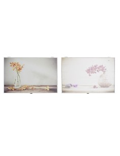 Tappi DKD Home Decor Contatore Fiori Legno MDF 2 Unità 46,5 x 6 x 31,5 cm da DKD Home Decor, Armadi e mensole - Ref: S3030342...