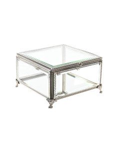 Guarda-Joias DKD Home Decor Cristal Metal 16 x 16 x 10 cm Prateado Transparente de DKD Home Decor, Organizadores de joias - R...