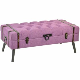 Banqueta DKD Home Decor Metal Poliéster Fucsia Madera MDF (102