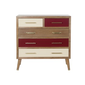 Chest of drawers DKD Home Decor Natural Metal Cream Maroon