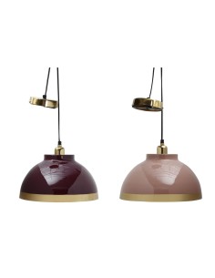 Lampadario DKD Home Decor 33 x 33 x 24 cm Rosa Metallo Lilla 50 W (2 Unità) da DKD Home Decor, Plafoniere - Ref: S3031587, Pr...