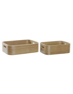 Decorative box White Wood 22 x 7,5 x 22 cm (4 Units) | Tienda24 Tienda24.eu