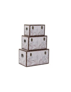 Conjunto de Baús 34,5 x 24,5 x 14 cm Bloemen lona DMF (2 Peças) | Tienda24 Tienda24.eu