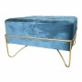 Banqueta DKD Home Decor Espuma Azul Dorado Metal Poliéster