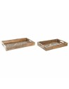 Set of trays DKD Home Decor 2 Units Brown Dark brown Mango wood (2 Units) | Tienda24 Tienda24.eu