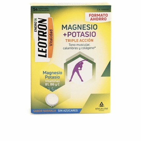 Complemento Alimenticio Leotron Magnesio Potasio Naranja 54 Unidades de Leotron, Combinación de multivitaminas y minerales - ...