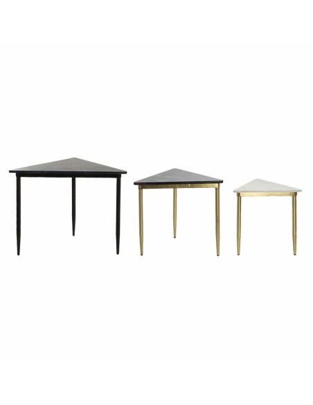 3er-Set Tischchen DKD Home Decor Weiß Schwarz grün Gold 68 x 46,5 x 53 cm | Tienda24 Tienda24.eu