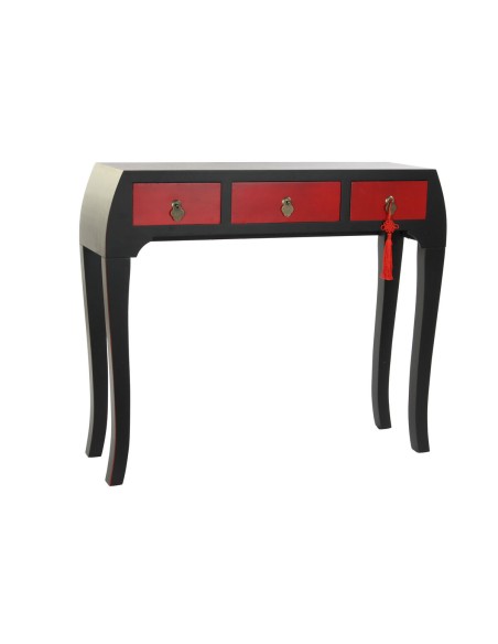 Consola DKD Home Decor Abeto Vermelho Preto MDF Oriental (96 x 27 x 80 cm) | Tienda24 Tienda24.eu