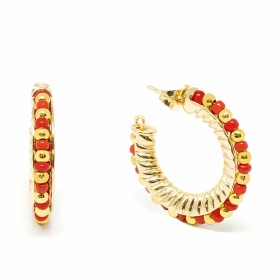 Ladies' Earrings Shabama Etiopia Brass gold-plated Red 2 cm by Shabama, Earrings - Ref: S05115773, Price: 31,16 €, Discount: %