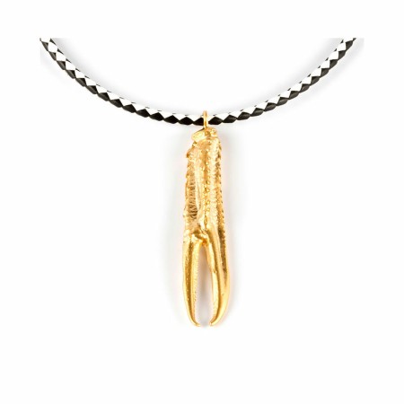 Ladies' Necklace Shabama Tuent Luxe Brass Flash gold-plated Leather 38 cm | Tienda24 - Global Online Shop Tienda24.eu