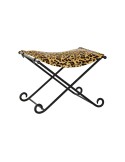 Fußstütze DKD Home Decor Schwarz Metall Braun Haut Leopard (55 x 45 x 41 cm) | Tienda24 Tienda24.eu