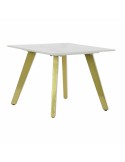 Mesa de apoio DKD Home Decor Cerâmica Dourado Metal Branco Moderno (60 x 60 x 48 cm) | Tienda24 Tienda24.eu