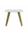 Mesa de apoio DKD Home Decor Cerâmica Dourado Metal Branco Moderno (60 x 60 x 48 cm) | Tienda24 Tienda24.eu