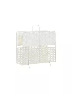 Portariviste DKD Home Decor Naturale Metallo Bianco vimini (36,5 x 15 x 41 cm) da DKD Home Decor, Portariviste - Ref: S303322...