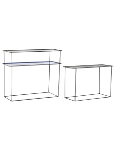 Mesa de Centro DKD Home Decor Prateado Cristal Ferro 81 x 81 x 38 cm | Tienda24 Tienda24.eu