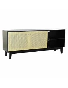 Mobile TV DKD Home Decor Nero Abete Rattan (160 x 65 x 38 cm) da DKD Home Decor, Tavoli e porta TV - Ref: S3033516, Precio: 2...