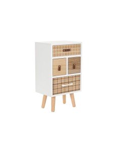 Nachttisch KENSY 40 x 30 x 55 cm natürlich Holz Weiß | Tienda24 Tienda24.eu