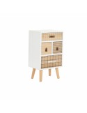 Table de Nuit DKD Home Decor Naturel Blanc Caoutchouc Bordeaux Bois de paulownia 40 x 30 x 48 cm | Tienda24 Tienda24.eu