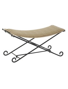 Panca DKD Home Decor Nero Metallo Marrone Chiaro Rattan (94 x 49 x 44 cm) da DKD Home Decor, Sedie - Ref: S3033649, Precio: 1...