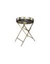 Side table DKD Home Decor 49 x 49 x 72 cm Crystal Black Golden Metal | Tienda24 Tienda24.eu