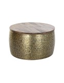 Centre Table DKD Home Decor Golden Metal Mango wood 74 x 74 x 44 cm | Tienda24 Tienda24.eu