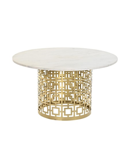 Mesa de Centro DKD Home Decor Blanco Dorado Metal Mármol 76 x 76 x 43 cm | Tienda24 Tienda24.eu