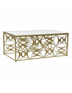 Mesa auxiliar DKD Home Decor 80 x 80 x 48 cm Cristal Natural Plateado Negro Metal | Tienda24 Tienda24.eu