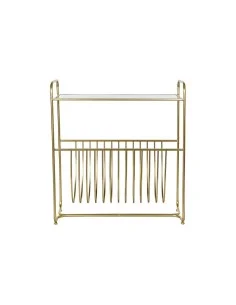 Zeitschriftenkorb DKD Home Decor Spiegel Gold Metall (76 x 35 x 83 cm) von DKD Home Decor, Zeitschriften-Sammler - Ref: S3033...