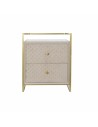 Side table DKD Home Decor Beige Golden Metal Crystal 60 x 35 x 75 cm | Tienda24 Tienda24.eu