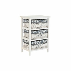 Chest of drawers DKD Home Decor Blue White wicker Paolownia
