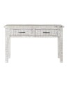 Console DKD Home Decor Blanc Bois de manguier (120 x 40 x 75 cm) | Tienda24 Tienda24.eu